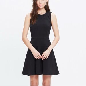 Madewell Black Lace Insert Anywhere Mini Fit and Flare Dress, Size 8